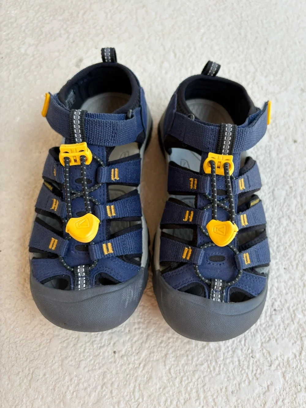 Keen Kids Newport H2 Sandals - Navy with Yellow Accents